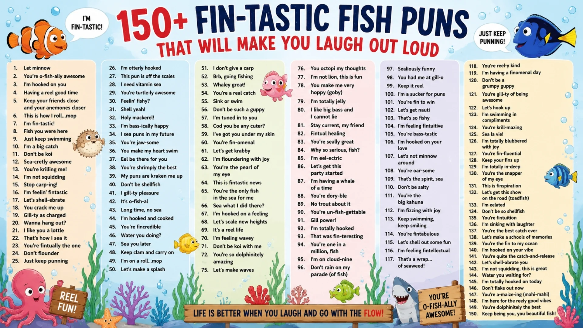Fun Fish Puns 150+ Fin-tastic Fish Puns That Will Make You Laugh Out Loudπ