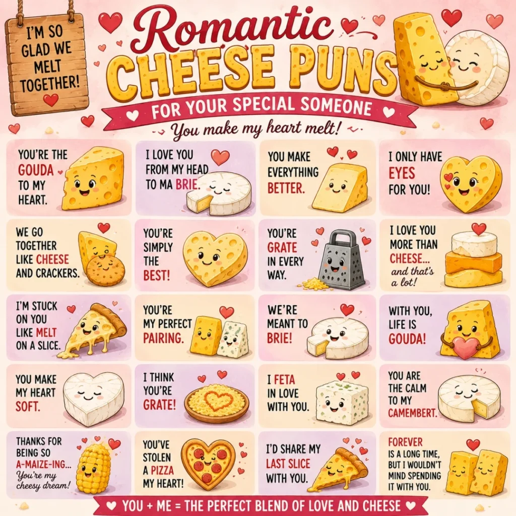 Romantic Cheese Puns For Your Special Someone