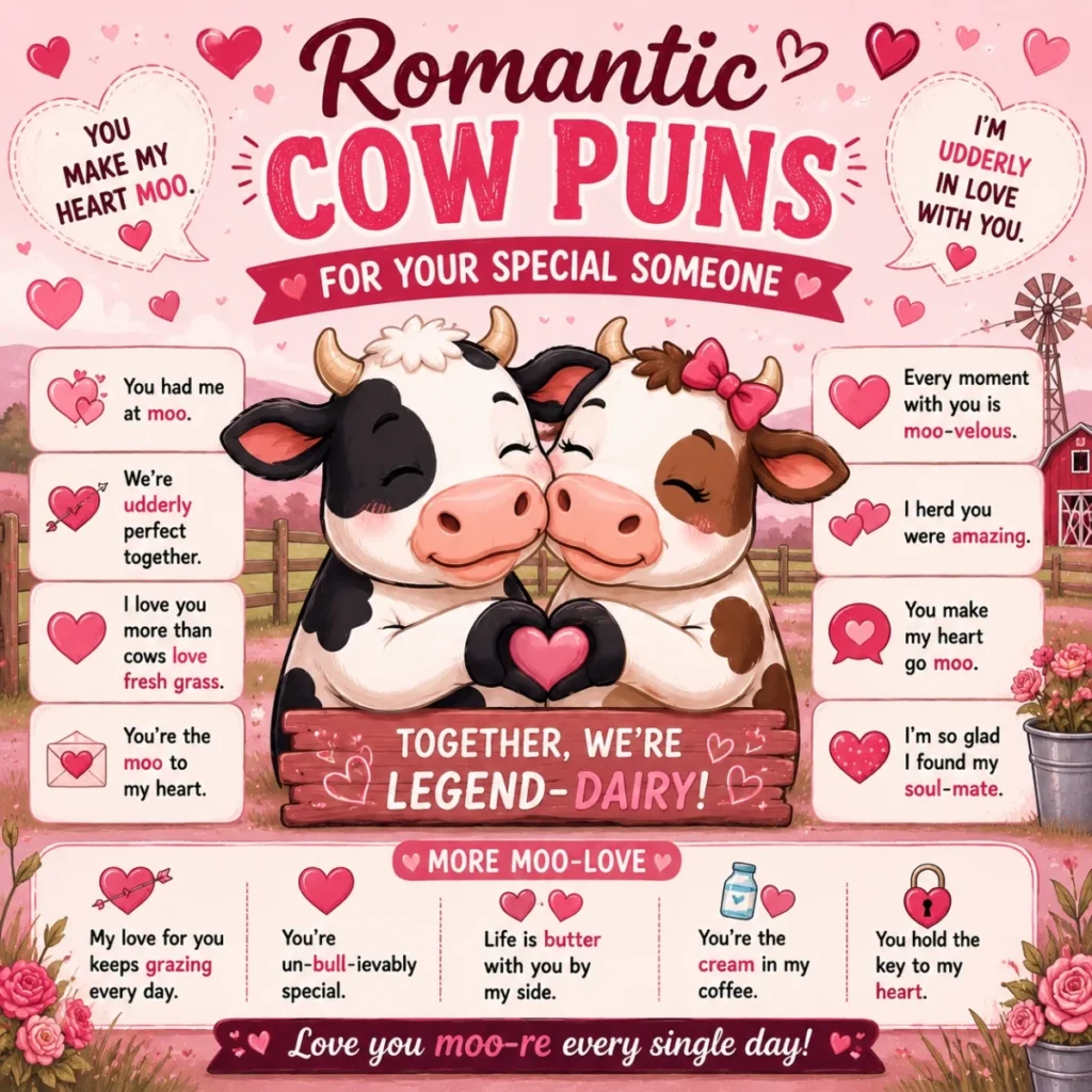 Romantic Cow Puns For Your Special Someone
