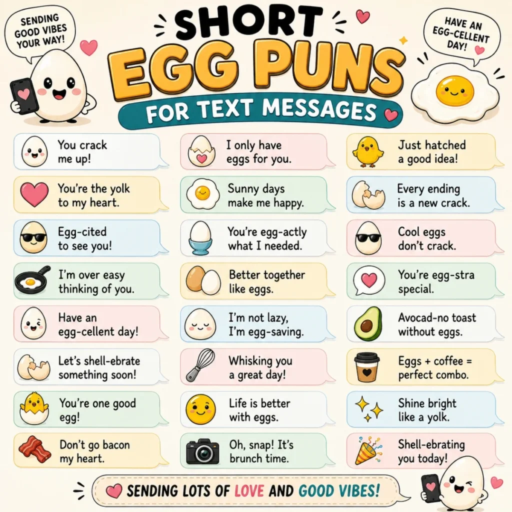 Short Egg Puns For Text Messages