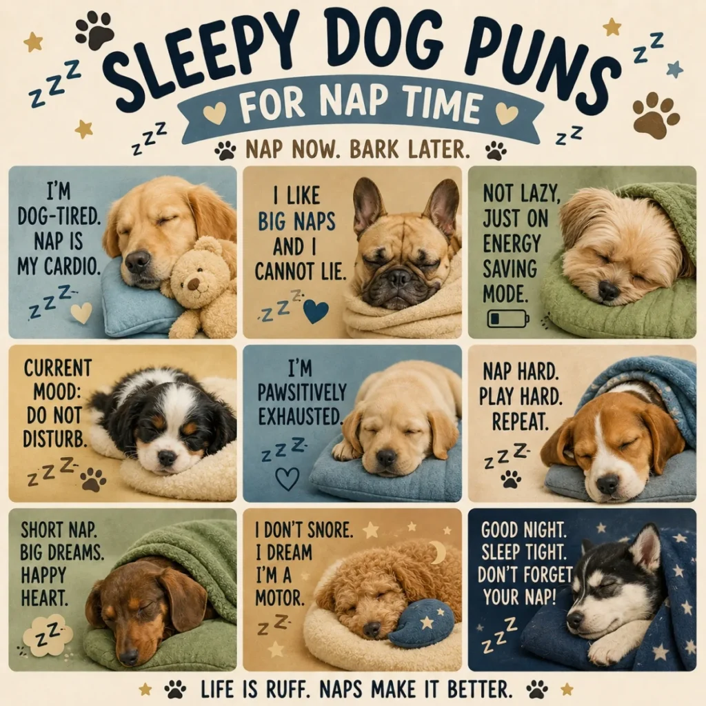 Sleepy Dog Puns For Nap Time