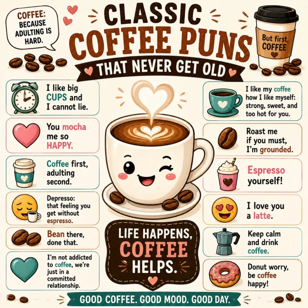 ☕ Classic Coffee Puns That Never Get Old