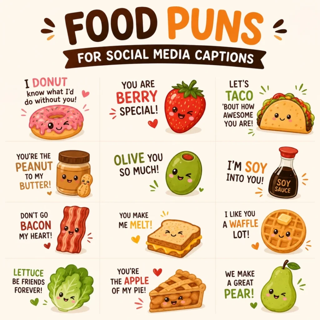 📸 Food Puns For Social Media Captions