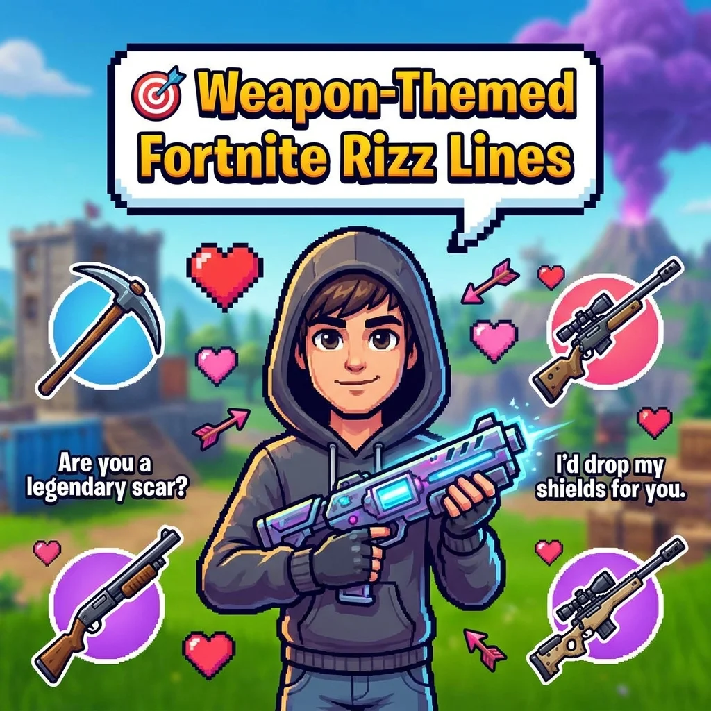 ๐ฏ Weapon-Themed Fortnite Rizz Lines
