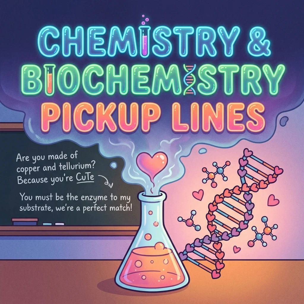 π§ͺ Chemistry and Biochemistry Pickup Lines