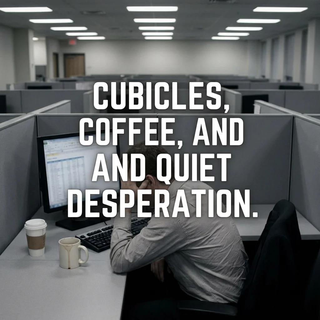 💼 Cubicles, Coffee, and Quiet Desperation