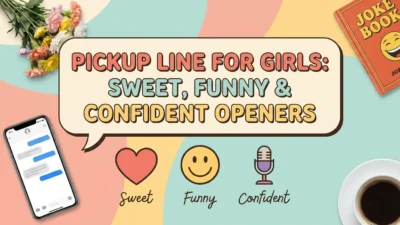 Pickup line for girls with sweet, funny, and confident flirting in a romantic setting