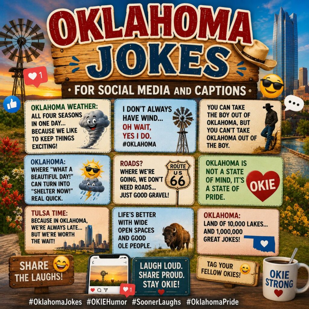 📸 Oklahoma Jokes for Social Media and Captions