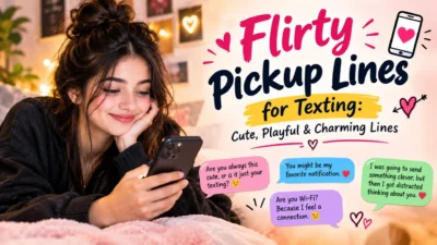 Flirty pickup lines for texting with cute, playful, and charming messages for your crush