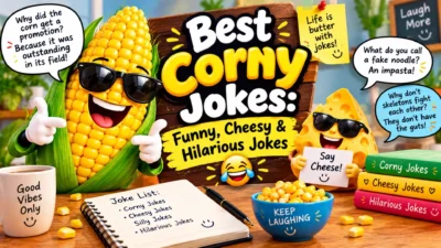 Best Corny Jokes: Funny, Cheesy & Hilarious Jokes with Cartoon Corn and Cheese Characters 😂