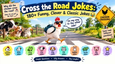 Cross the road jokes featuring 180+ funny, clever, and classic chicken and animal jokes