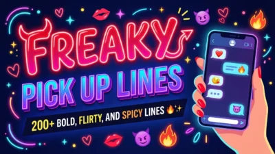 Freaky pick up lines featuring 200+ bold, flirty, and spicy messages to make your crush blush and spark chemistry.