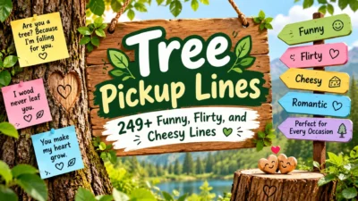 Tree pickup lines: 249+ funny, flirty, and cheesy romantic lines for your crush.